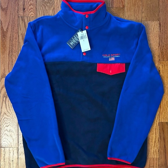 Polo Sport Ralph Lauren Button-Up Pullover Size Large NEW